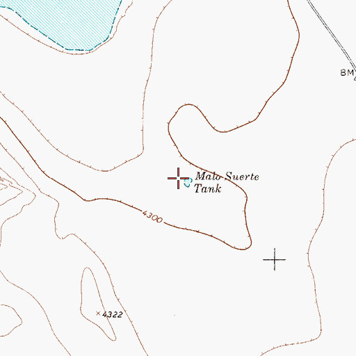 Topographic Map of Malo Suerte Tank, TX