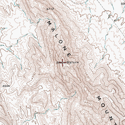 Topographic Map of Malone Mountains, TX
