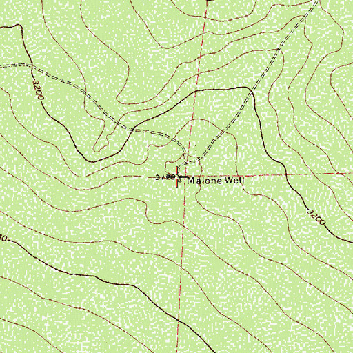 Topographic Map of Malone Well, TX