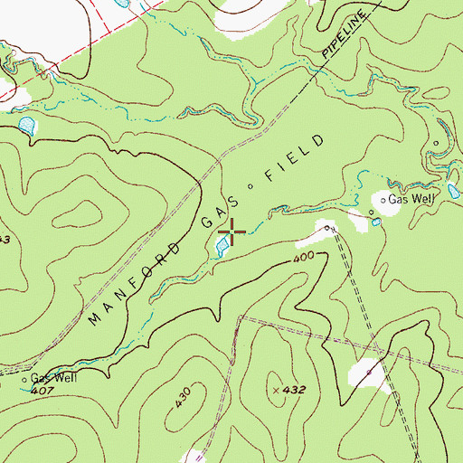Topographic Map of Manford Gas Field, TX