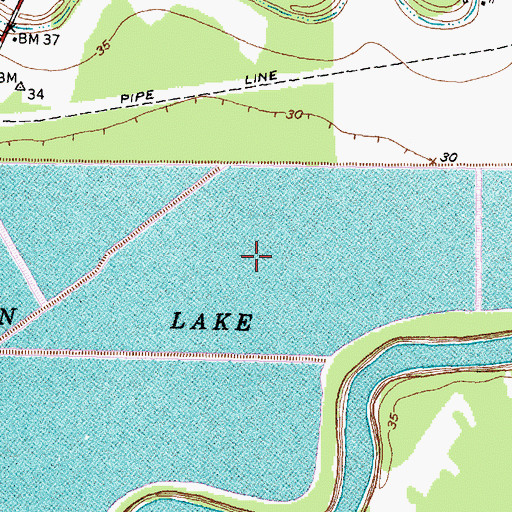 Topographic Map of Mann Lake, TX