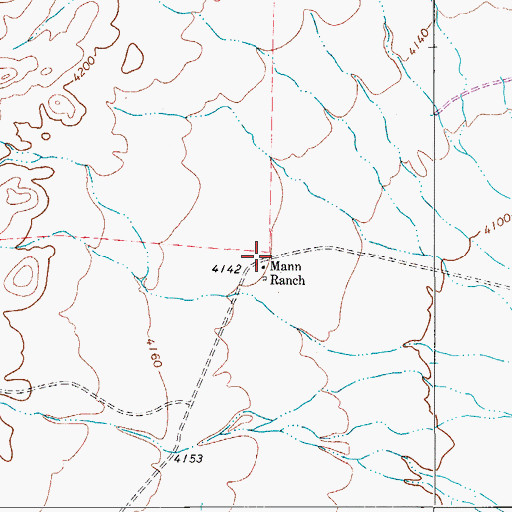 Topographic Map of Mann Ranch, TX