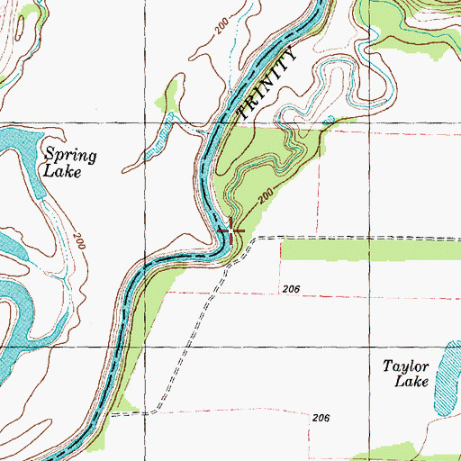 Topographic Map of Manson Creek, TX