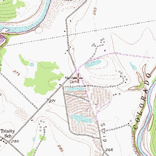 Topographic Map of Mantan Cemetery, TX