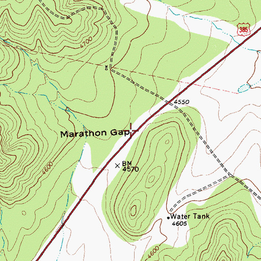 Topographic Map of Marathon Gap, TX