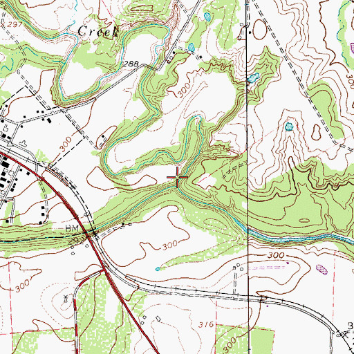 Topographic Map of Marcelinas Creek, TX
