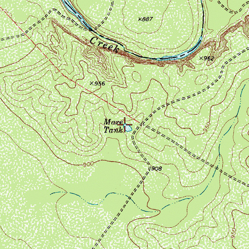 Topographic Map of Mare Tank, TX