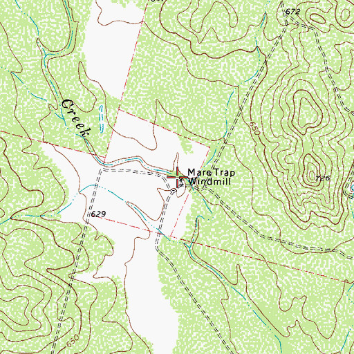 Topographic Map of Mare Trap Windmill, TX