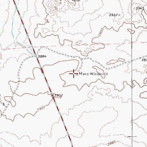 Topographic Map of Mare Windmill, TX