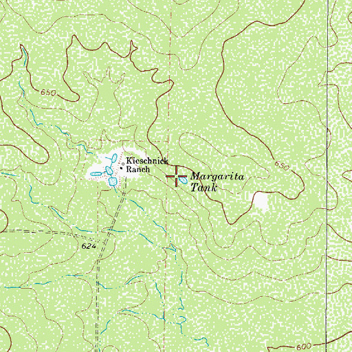 Topographic Map of Margarita Tank, TX