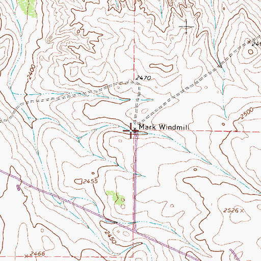 Topographic Map of Mark Windmill, TX