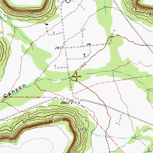 Topographic Map of Marlboro Canyon, TX