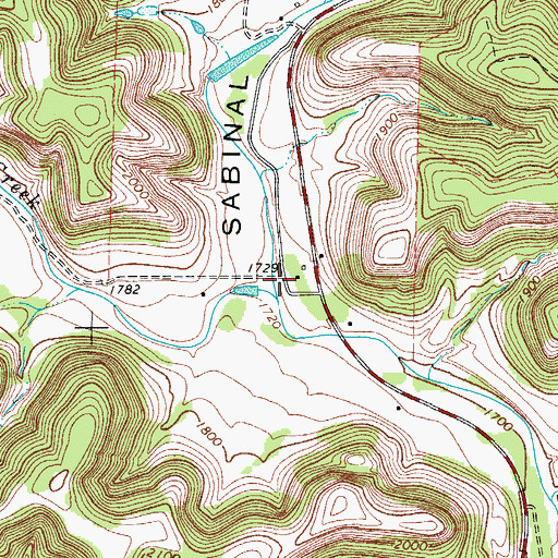 Topographic Map of Marler Creek, TX