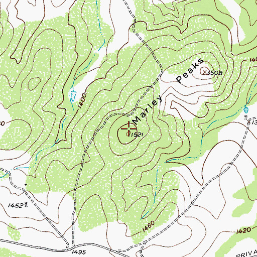 Topographic Map of Marley Peaks, TX