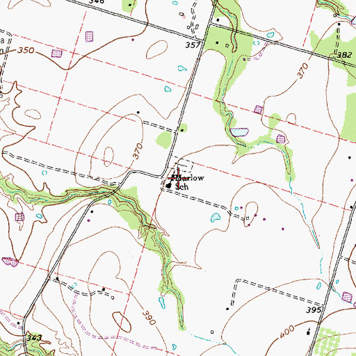 Topographic Map of Marlow School, TX