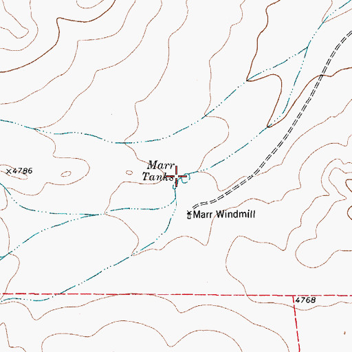 Topographic Map of Marr Tanks, TX