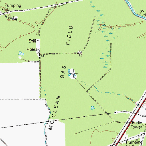 Topographic Map of Marrs Mclean Gas Field, TX