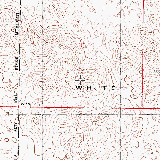 Topographic Map of White Hills, AZ
