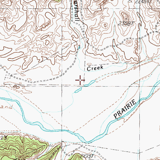 Topographic Map of Marshall Creek, TX