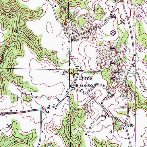 Topographic Map of Northern Methodist Church, AL