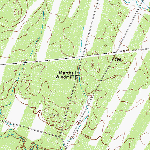 Topographic Map of Martha Windmill, TX