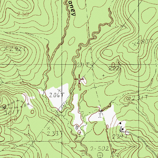 Topographic Map of Martin Branch, TX