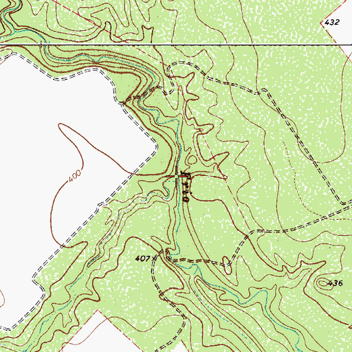 Topographic Map of Martin Branch, TX