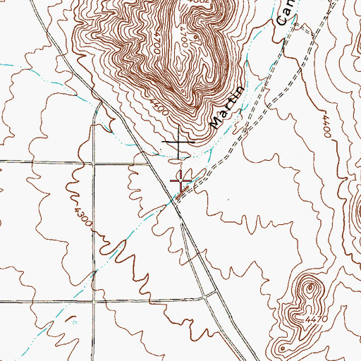 Topographic Map of Martin Canyon, TX