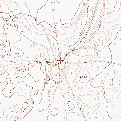 Topographic Map of Martin Ranch, TX