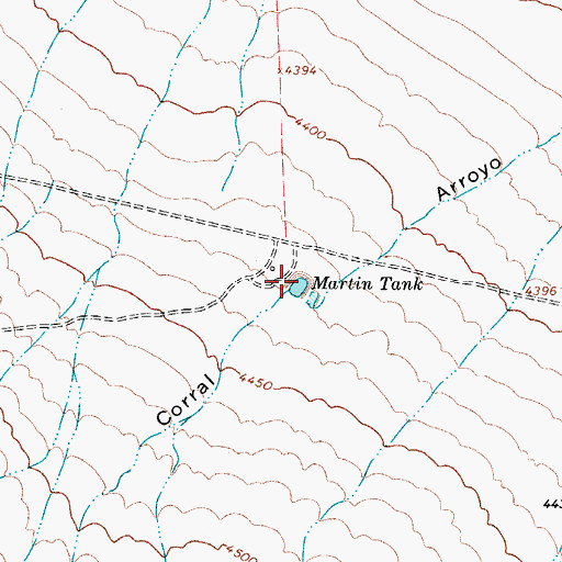 Topographic Map of Martin Tank, TX