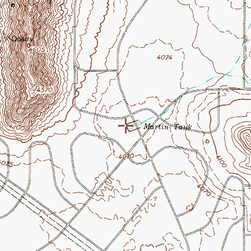 Topographic Map of Martin Tank, TX