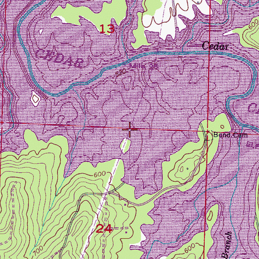 Topographic Map of Oak Grove School (historical), AL