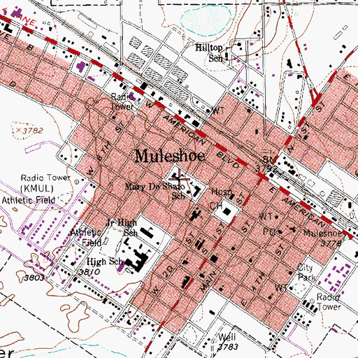 Topographic Map of Mary DeShazo Elementary School, TX