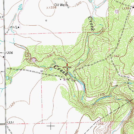 Topographic Map of Marys Creek, TX