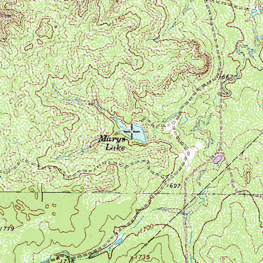 Topographic Map of Marys Lake, TX