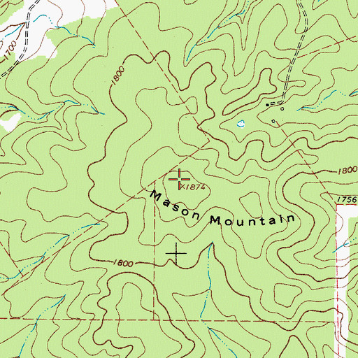 Topographic Map of Mason Mountain, TX