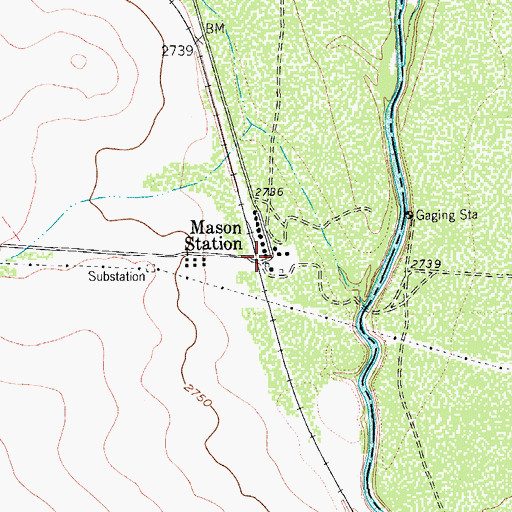Topographic Map of Mason Station, TX