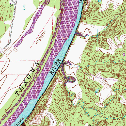 Topographic Map of Mass Creek, TX