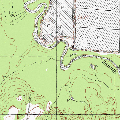 Topographic Map of Massey Branch, TX