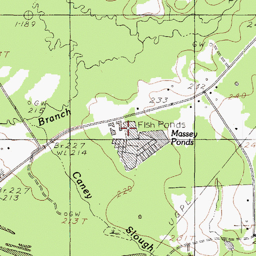 Topographic Map of Massey Ponds, TX
