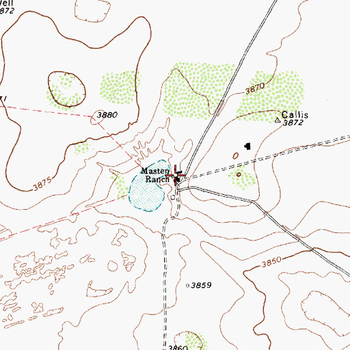 Topographic Map of Masten Ranch, TX