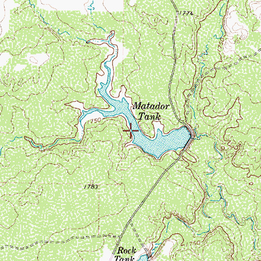 Topographic Map of Matador Tank, TX