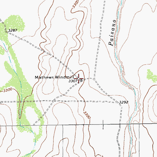 Topographic Map of Mathews Windmill, TX