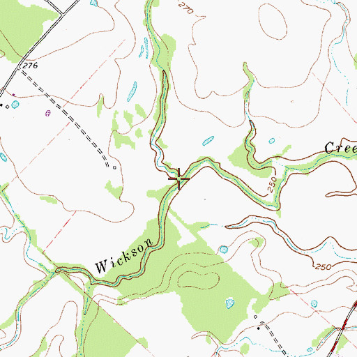 Topographic Map of Mathis Creek, TX