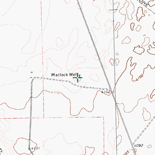 Topographic Map of Matlock Well, TX