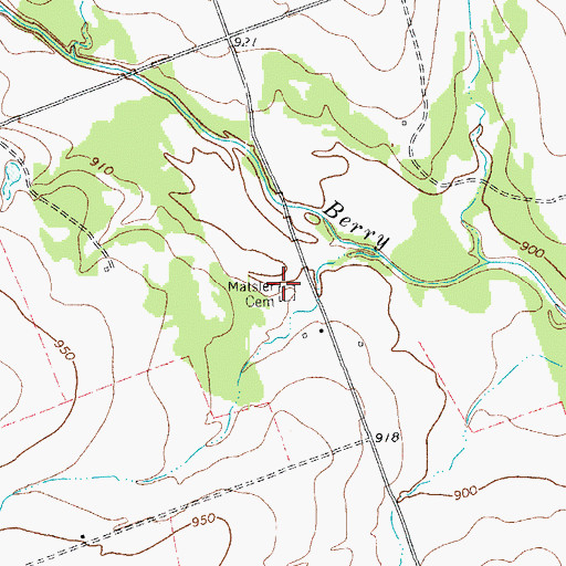 Topographic Map of Matsler Cemetery, TX