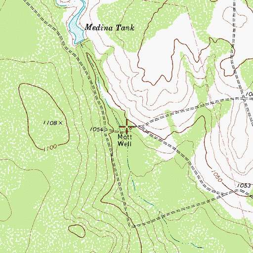 Topographic Map of Matt Well, TX