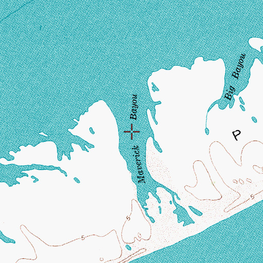 Topographic Map of Maverick Bayou, TX