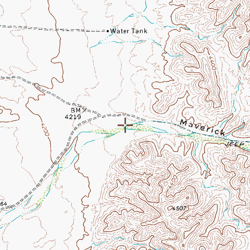 Topographic Map of Maverick Canyon, TX
