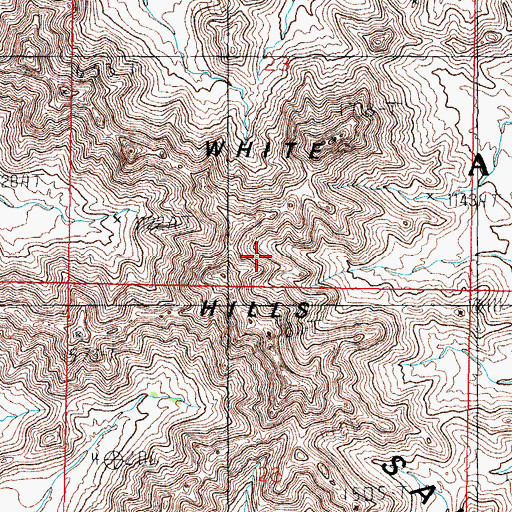 Topographic Map of White Hills, AZ